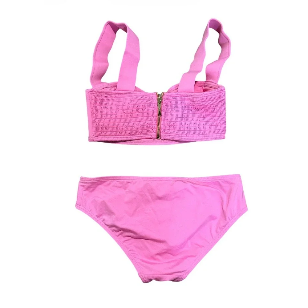 Kate Spade New York Georgia Beach Bralette Bikini Set Pink Geranium Size XS